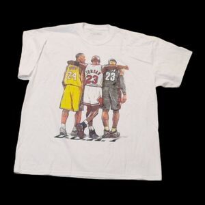 NBA GOATS T-Shirt 3XL White Kobe Bryant Michael Jordan LeBron James Tribute NWOT